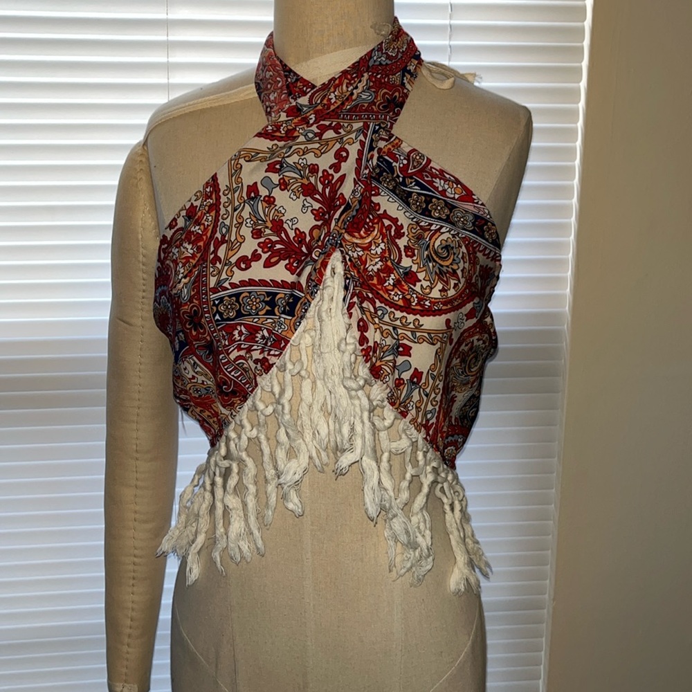 Bohemian Scarf Fringe Top